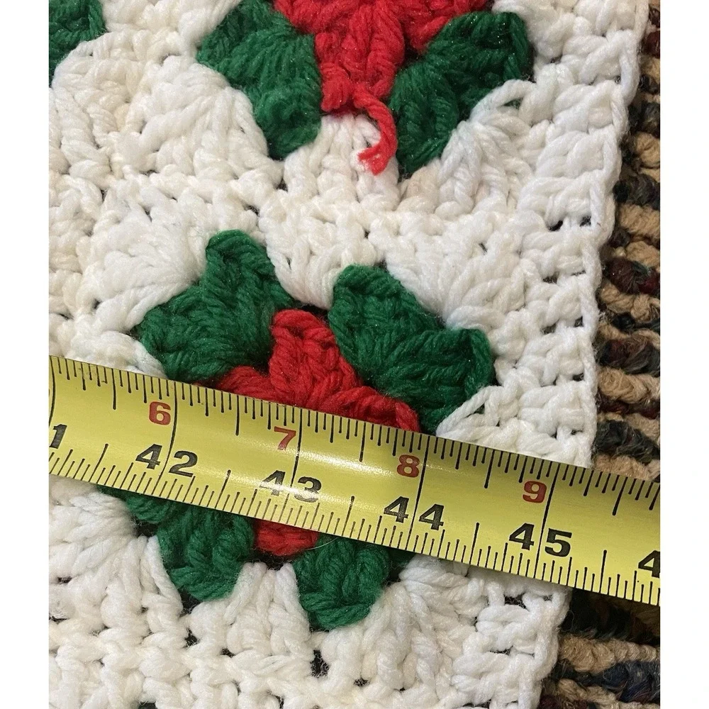 Handmade Crochet Christmas Afghan Throw Granny Square Blanket 45